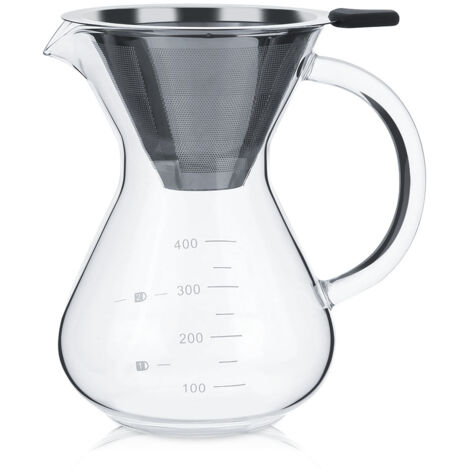 400-ml-Glas-Handkaffeemaschine mit Waage für Filterkaffee, Büro und Zuhause