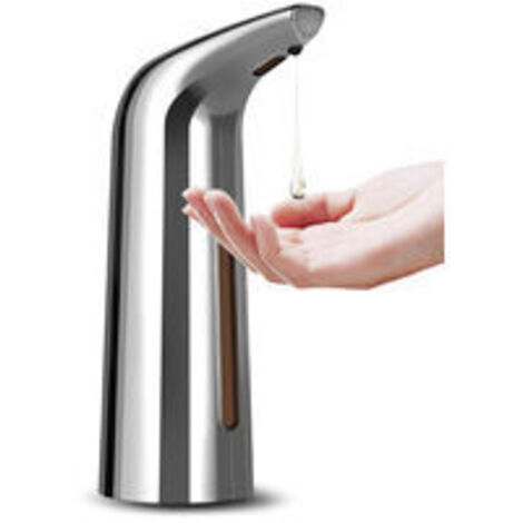 400 ml Silber Automatischer Seifenspender Infrarot Freihändiger berührungsloser Seifenspender Spülmittel Lotion Gel Shampoo Kammer