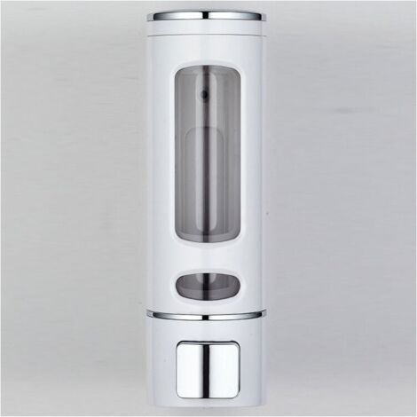 400 ml & White – 1 Piece, Wall-Mounted Soap Dispenser, Manual Soap Dispenser for Liquid Soap, Shower Gel, Shampoo YMYNY