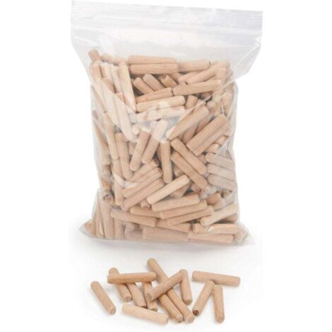 400 pezzi di tasselli in legno 8 mm x 50 mm - tasselli in legno di faggio massello ideali per fresatrici per legno - adatti per dima di foratura/guida di foratura
