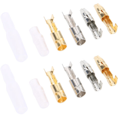 400 Pièces Connecteurs Moto Mâle Femelle Cosses Électriques Or Argent 3.9mm