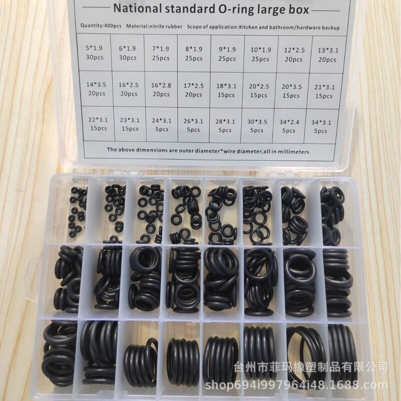 400 pièces de joints toriques, 24 tailles de joints en caoutchouc, kit de joints électriques, kit d'assortiment de joints toriques pour joints de
