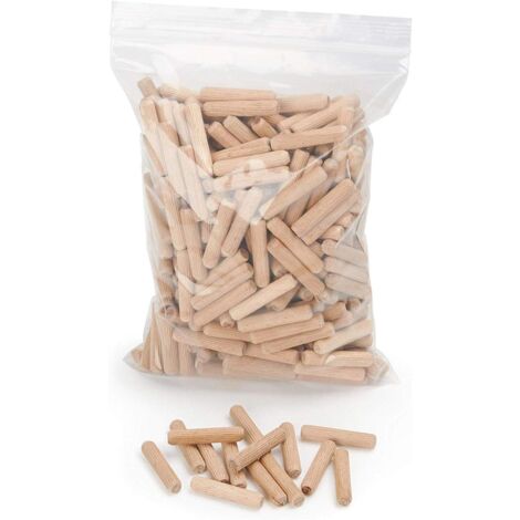 400 pieces wooden dowels 8 mm x 40 mm - solid beech wood dowel ideal for wood milling cutters - suitable for drilling template/drilling instructions