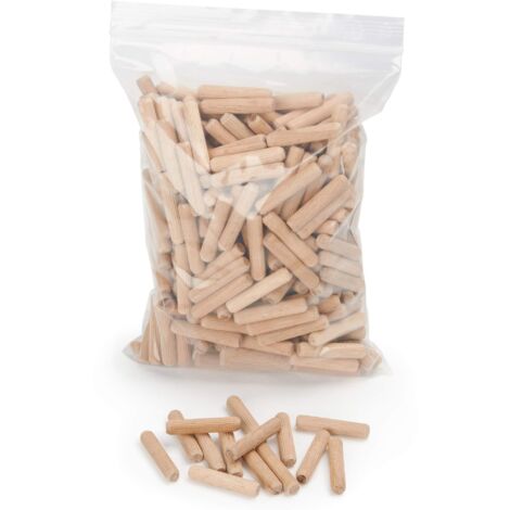 400 tacos de madera de 8 mm x 50 mm - tacos de madera maciza de haya, ideales para trabajos de carpintería - aptos para plantillas/guías de perforación