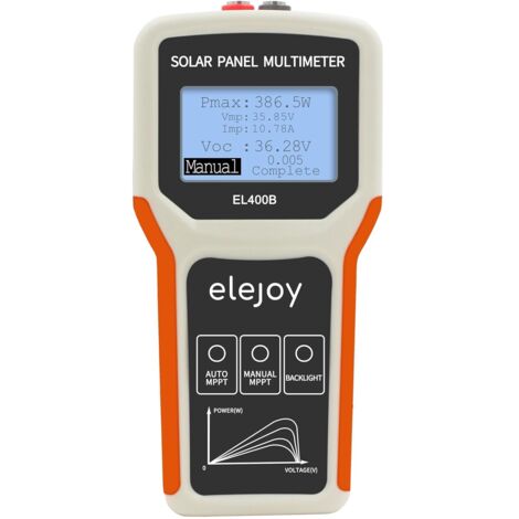 400-W-Panel-Tester – Photovoltaik-Multimeter und Wattmeter  Misst Ausgangsleistung, Leistung und Leerlaufspannung  Intelligentes, tragbares Werkzeug für Photovoltaik-Solarpanel-Daten und Fehlersuche