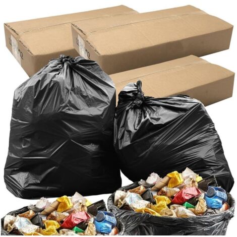 400 x 80L Large Black Refuse Sacks 140 Gauge For Rubbish & Waste