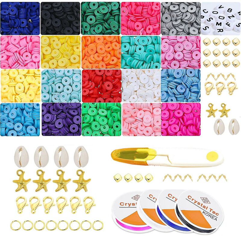 4000 pezzi di perline di argilla 6 mm 20 colori