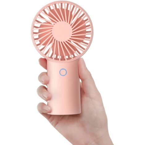 4000mAh Handheld Fan, Mini Portable Fan, Small USB Rechargeable Fan Battery Operated Personal Fan with 3 Speeds-Pink