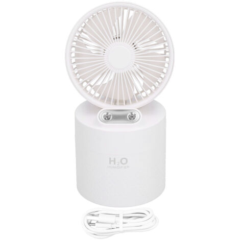 4000mAh Humidifier Fan Dual Mist Spray USB Charging Fan Cooling Humidifier for DormitoryWhite