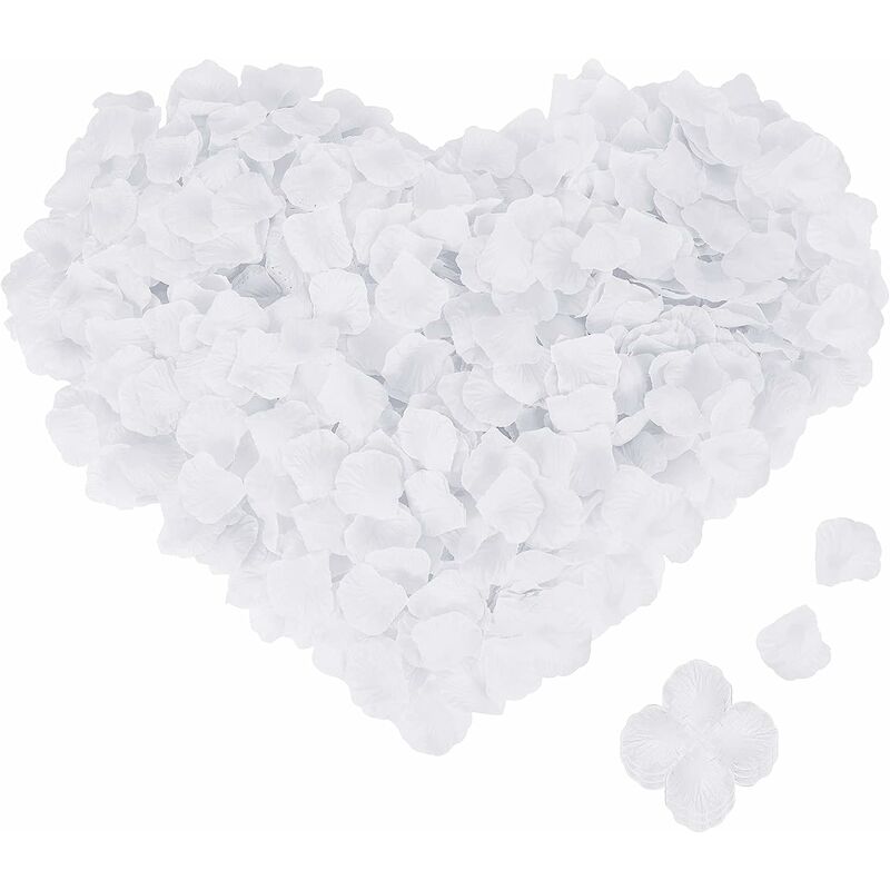 4000PCS Artificial Silk White Rose Petals for Wedding, Valentine's Day, Party, Anniversary
