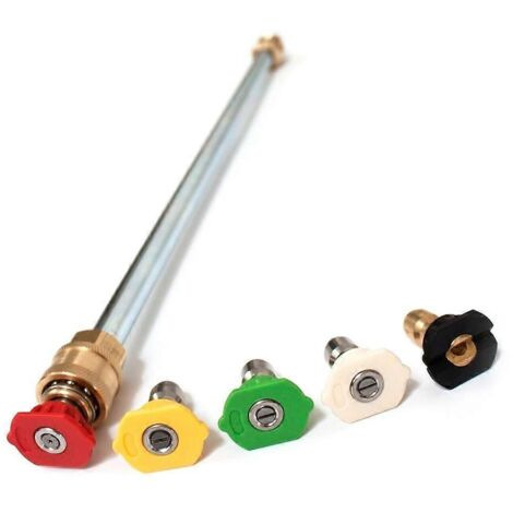 4000PSI Washer Wand Lance 5 Nozzle Tips Universal for High Pressure Gasoline Powered Sprayer