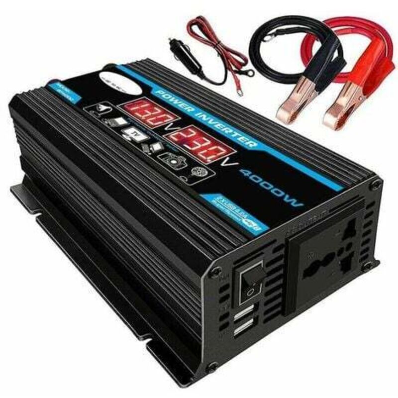 Yzmrbdqc - 4000W Convertisseur Pur Sinus 12V 220V Onduleur sinusoïdale transformateur avec Télécommande sans Fil Écran led 2 Port usb pour Voiture