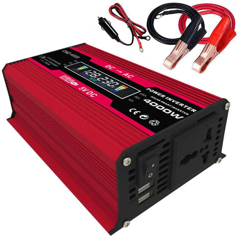 4000W Peak Power Onduleur à onde sinusoïdale modifiée Affichage led 300W Onduleur de puissance nominale dc 12V à ac 110V / 220V Convertisseur