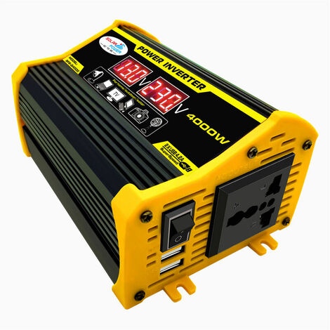 4000W Solar Power System Inverter DC 12V to AC 220V Car Inverter Portable Power Station - Black Case Legend II 12V-220V