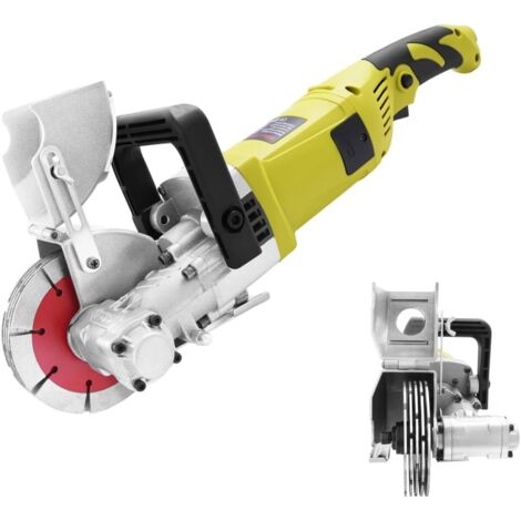 4000W Wall Chaser Machine, Adjustable Cutting Depth, Efficiently Groove Reinforcement Marble Red Bricks Includes 5 Saw Blades Electric Groove Cutting Machine for Walls and Floors