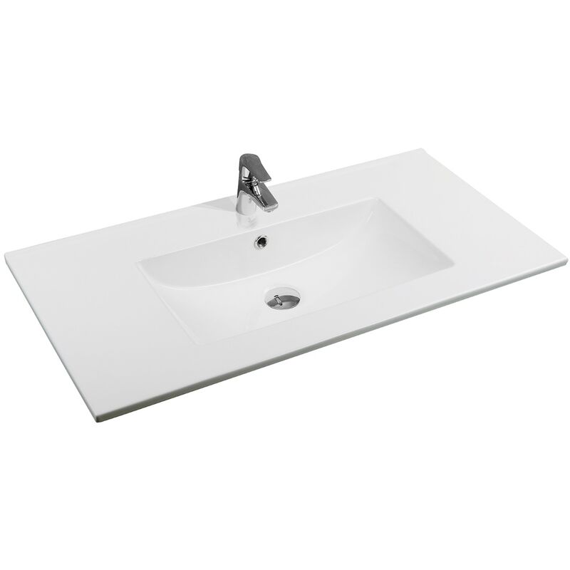 4001A Ceramic 91cm Thin-Edge Inset Basin with Scooped Bowl