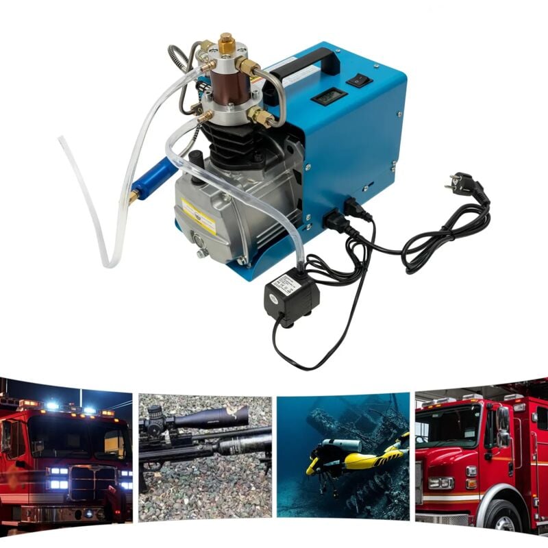 400bar 4500psi Pompe à compresseur d'air haute pression, Pompe à Air Électrique, Compresseur D'air, pour voitures, garages, vannes, plomberie,