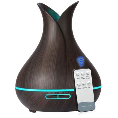 400ml 13W, Diffuseur d\'Huile Essentielle électrique avec telecommande, LED Diffuseur Aromatique, Humidificateur d\'air, veinure 02