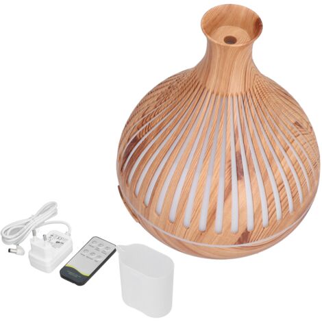 400ml Diffuseur d'Aromathérapie USB avec Télécommande et LED Colorée - Design Bois - 100‑240V Prise EU