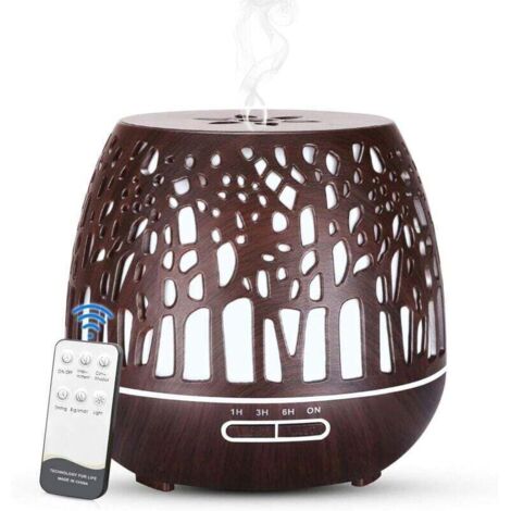 400ml Essential Oil Diffuser, BPA-Free Ultrasonic Humidifier with Remote Control and Color-Changing LED Light, 3 Timers for Home, Yoga, Office, or Spa - Color