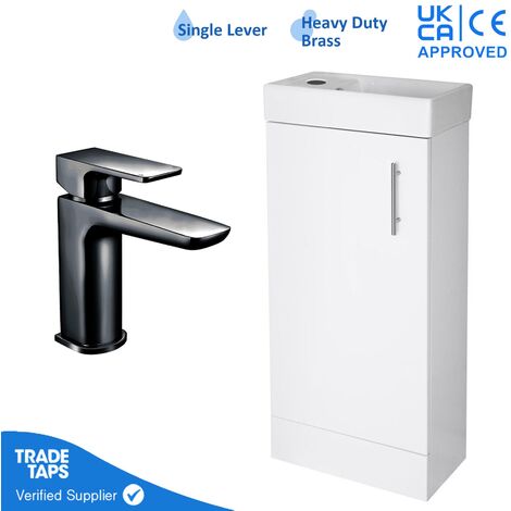400mm Freestanding Bathroom Vanity Unit with Basin & Black Tap