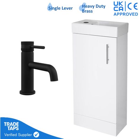 400mm Freestanding Bathroom Vanity Unit with Basin & Black Tap