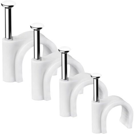 400pcs Strong Durable Round Cable Clips, Cable Tie, Cable Tidy, Electric Cable Fixing, Cable Clips, 4 Sizes 4mm, 6mm, 8mm, 10mm - For Tidying Up Cables