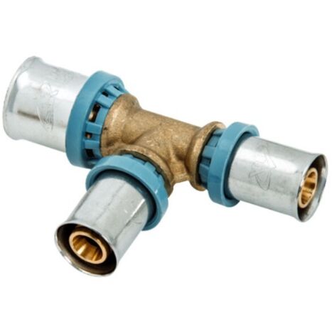 4013 Tee a 90° ø20 x 16 x 20 ridotto in ottone a pressare DeltaPress 4013201620001