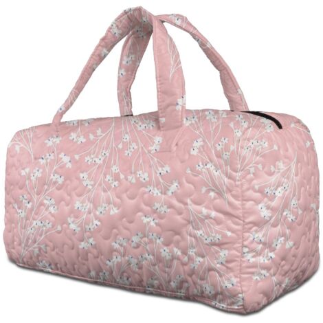 40,5x20,5x20,5cm Sac polochon matelassé polyester moyen femme, week-end à motifs zippé, courses, cadeaux travail