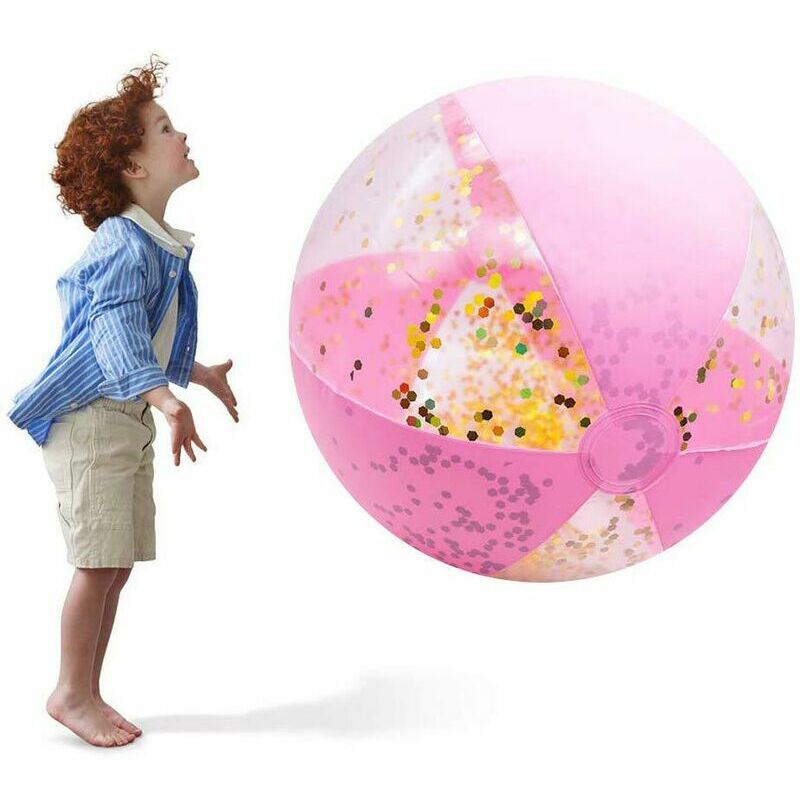 40,6 cm Gonflable Paillettes Ballon De Plage Confettis Ballons De Plage Piscine Ballons De Fête Rose Ballons De Sable De Plage Pour Adultes Gar?ons