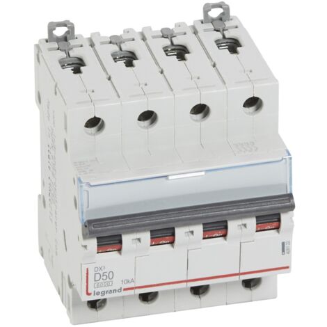 408122 Disjoncteur Tétrapolaire 50a - 4p Courbe D - 6/10ka - à Vis - Legrand Dx3