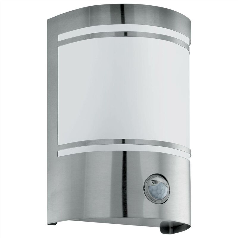 Cerno - 1 Light Outdoor Flush Wall Light with pir Motion Sensor Stainless Steel IP44, E27 - Eglo
