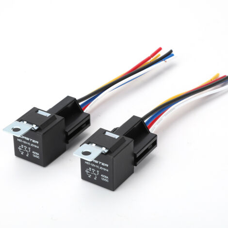 40A, 12V, 5-poliges Eisenrückteil-Relais mit Halterung Kfz-Relais, 12V/24V, zur Verwendung in Scheinwerfern, Klimaanlagen, Hupen usw. 40A/12V, 4-polig, mit Halterung, Einzelspulenverriegelung.