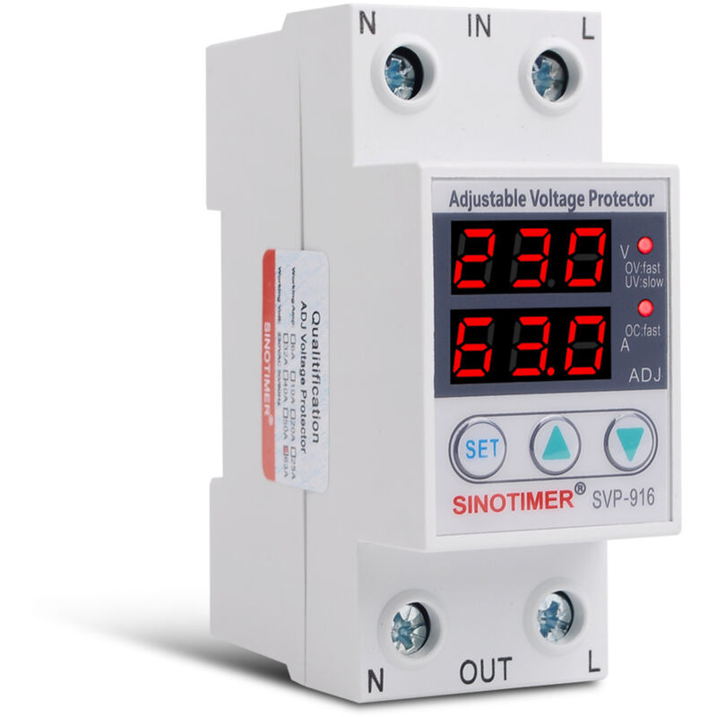 40A 220V Din Rail Réglable Sur Tension et Sous Tension Dispositif De Protection Protecteur Relais Sur Courant Protection LED Affichage