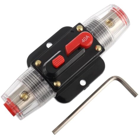 40A Circuit Breaker, 40A Inline Fuse Holder 12V - 51V DC Manual Reset Button for Car RV Home Marine Boat Truck Audio Amplifier System MUMU