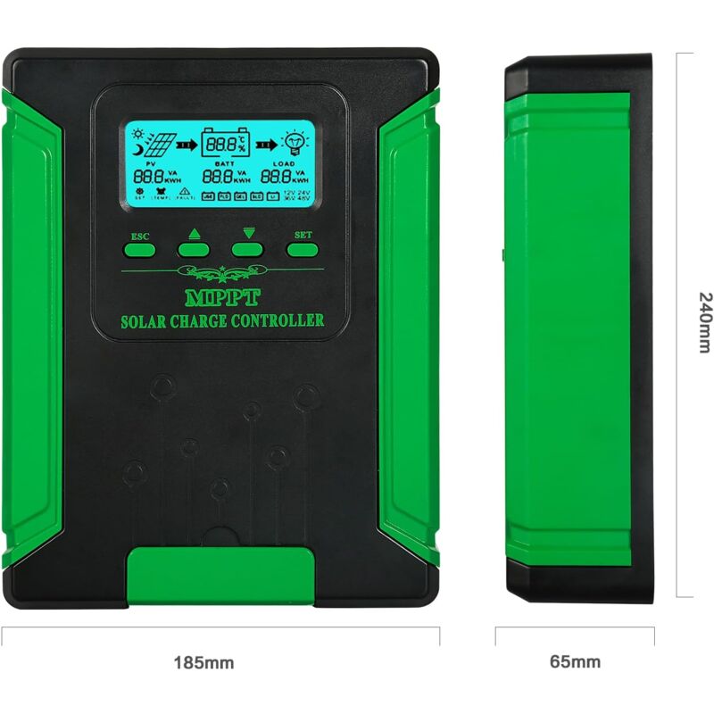 40A Controleur de Charge Solaire MPPT contrôleur de Charge Solaire 12V 24V 36V 48V Auto 180VDC Régulateur de Panneau Solaire PV