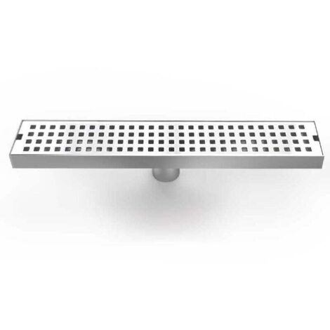 40CM Caniveau pour Douche,Caniveau de Douche en Acier INOX Siphon Sol d'évacuation à Carreler pour Salle de Bain,avec Appareil désodorisant et Filtre à Cheveux