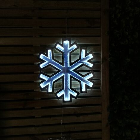 40cm Infinity Light up Hanging Christmas Snowflake Decoration with White LEDs
