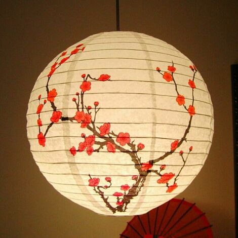 40cm Papier Prunier Ronde Lanterne Abat Oriental Chinois Style De Light Restaurant De SoiréE De Mariage DéCoration IntéRieure , Versailles