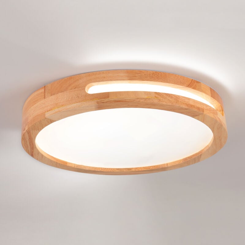 Norcks - 40CM Plafond Moderne à Led Plafonnier En Bois Pour Plafonniers Intérieurs Couloir Chambre Cuisine Salon Blanc Froid