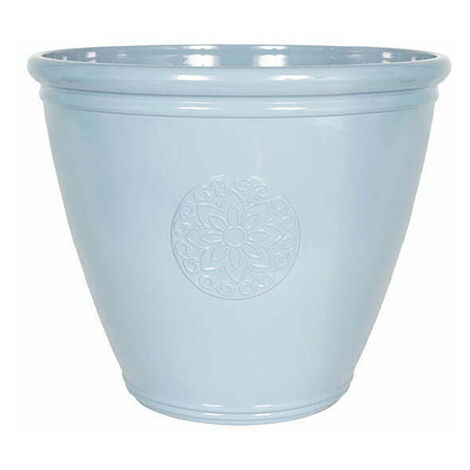 40cm Small Eden Emblem Plant Pot - Plastic - L40 x W40 x H30 cm - Blue