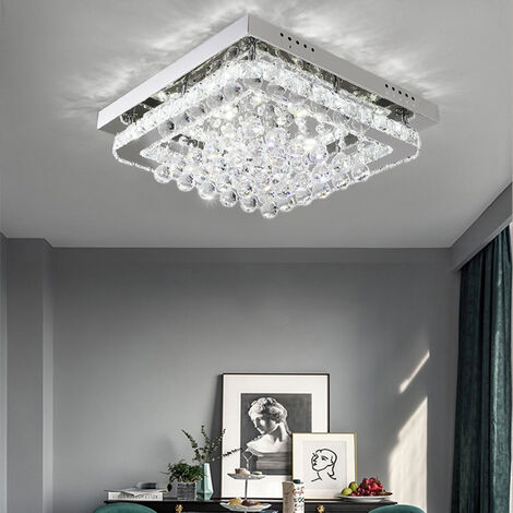 40CM Square LED Crystal Chandelier Pendant Ceiling Light, Dimmable