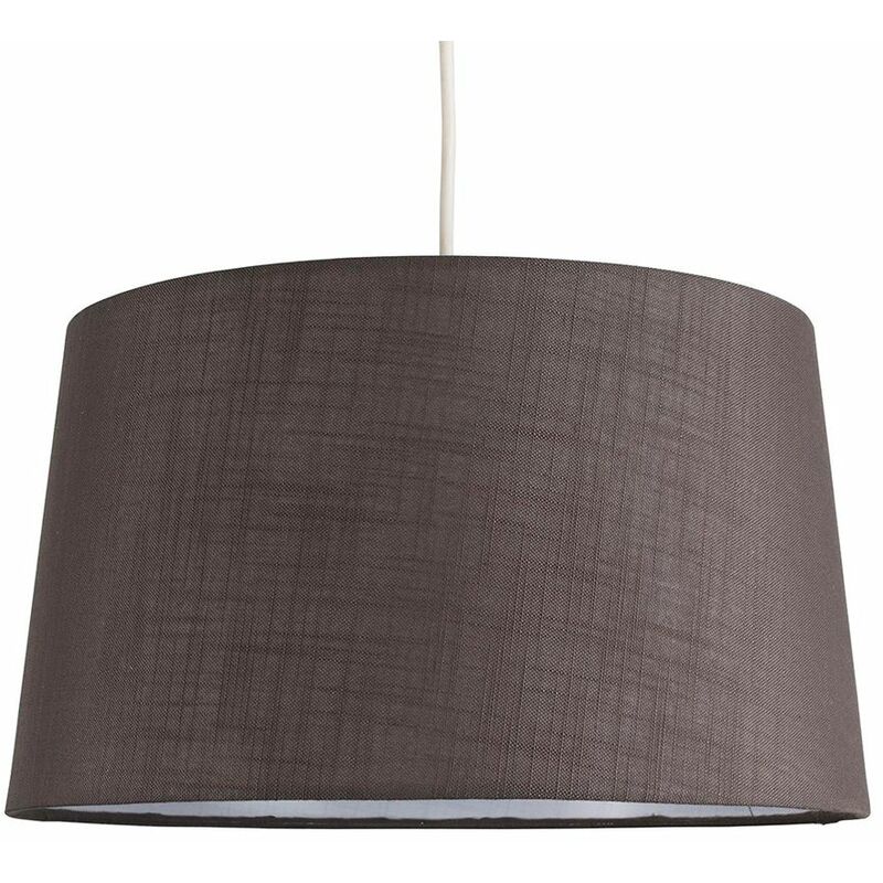 Faux Linen Shades Ceiling Pendant Lamp Shades - Dark Grey - No Bulb