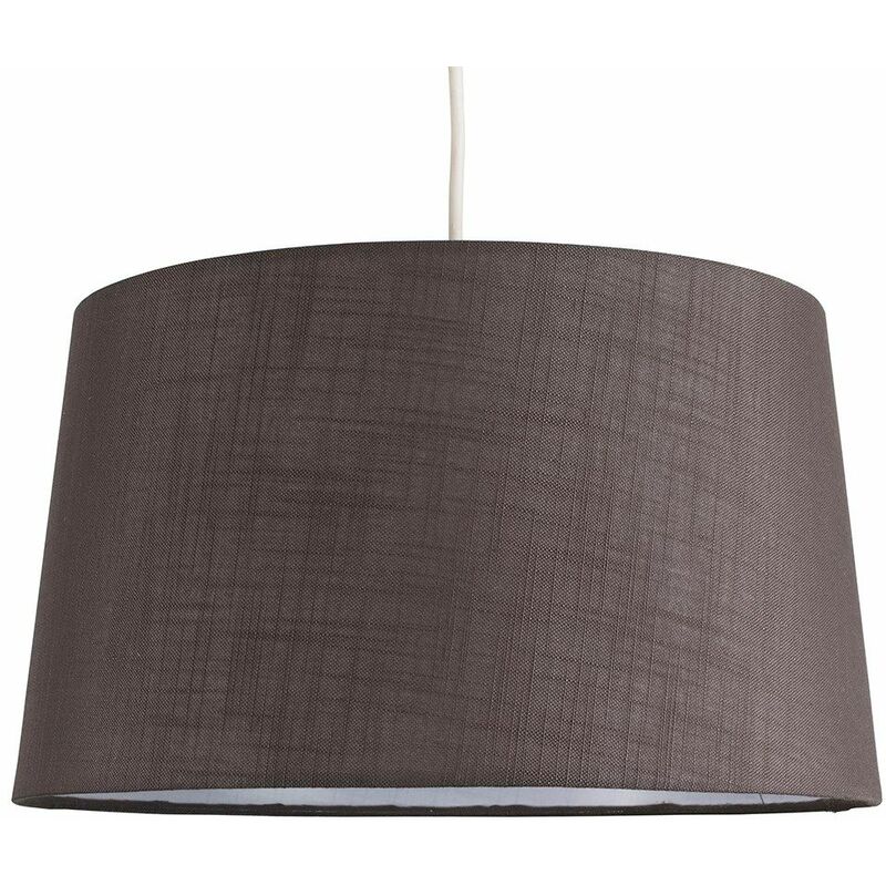 Faux Linen Shades Ceiling Pendant Lamp Shades - Dark Grey - Including LED Bulb
