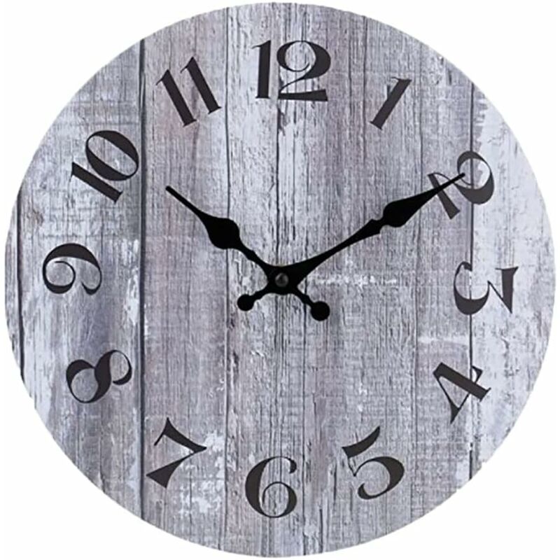 40cm Vintage Horloge Murale Digitale Design Ronde Moderne Mute Silencieuse en Bois Décoration, pour La Chambre École, Salon,Cuisine,Maison,Bureau