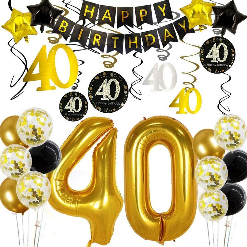 40e anniversaire décorations pour lui hommes joyeux 40e anniversaire fête ballons décorations 40 ans 40 anniversaire décor 40e anniversaire femmes