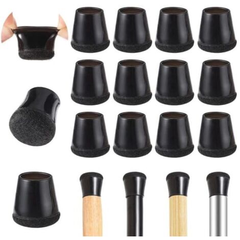 40er-Pack Möbelfüße / Stuhlbeinschoner mit Filz – Silikon-Bodenschoner für Stuhlbeine 15–18 mm