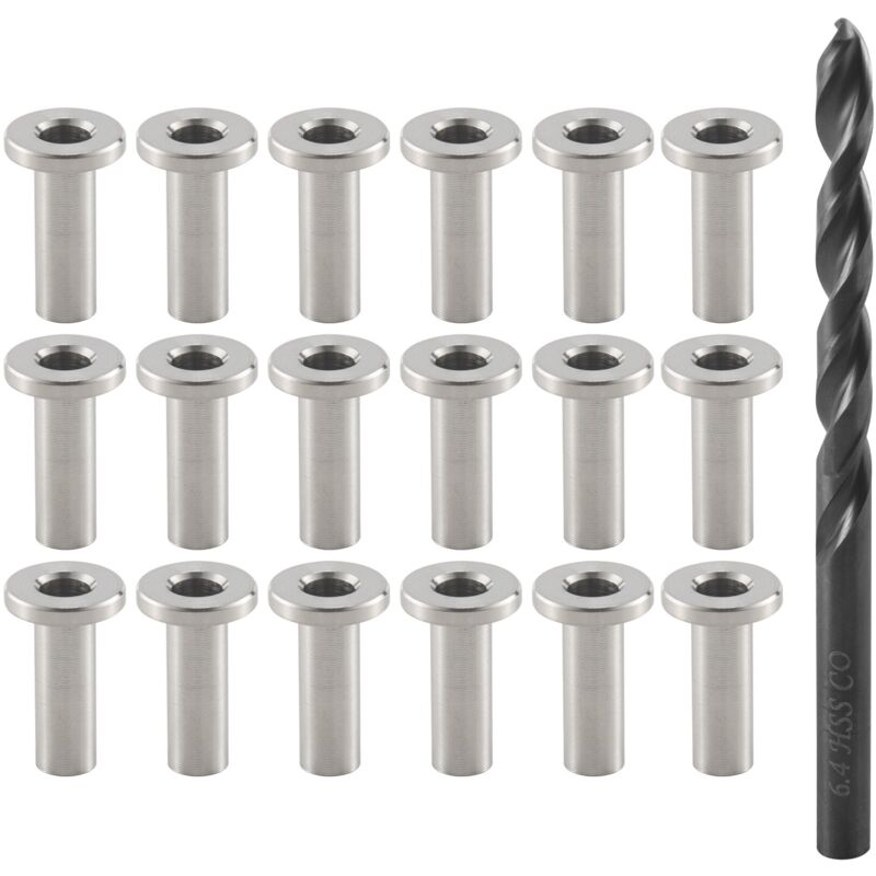 Image of Tlily - 40er-Pack T316-Schutzhülsen für 1/8-Zoll-Draht mit 1-teiligem Bohrer