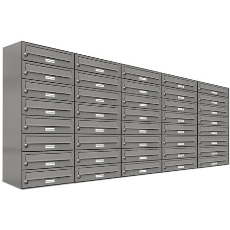 40er Premium Briefkasten Aluminiumgrau RAL Farbe 9007 für Außen Wand Postkasten 5x8