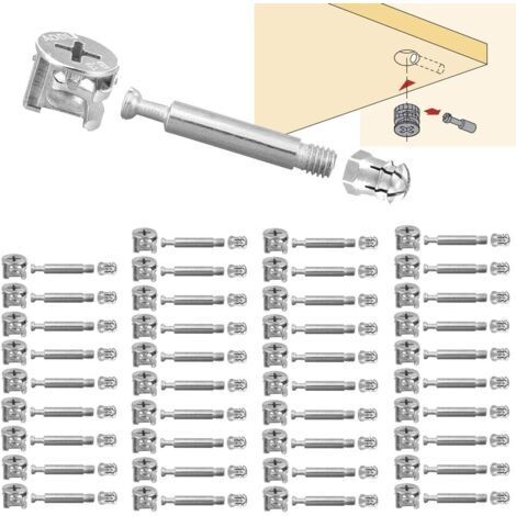 40er-Set Exzenterverbinder für Möbel- und Schrankpaneelverbindungen M6x40mm für Tische und Schränke
